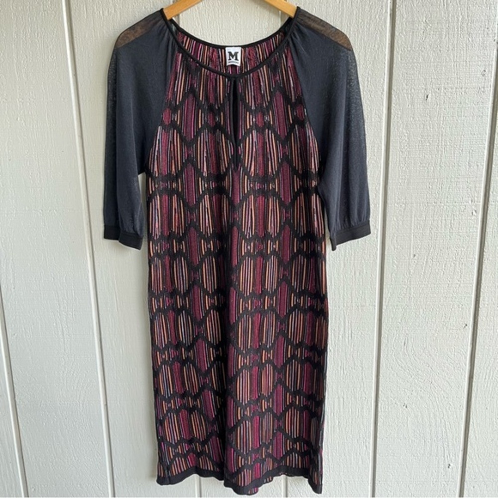 M Missoni Knit Multicolor Chevron Dress Knee Length‎ Size 42
